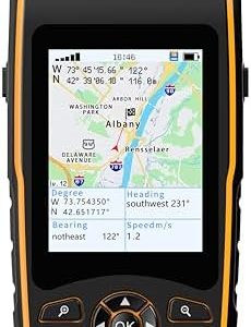 A8 Handheld GPS for Hiking, Rugged and Waterproof Handheld GPS Navigator, 3.2" Sunlight Readable Screen, Compact Satellite Handheld GPS with USA Base Map, Multi-GNSS Support, Extra Battery Life